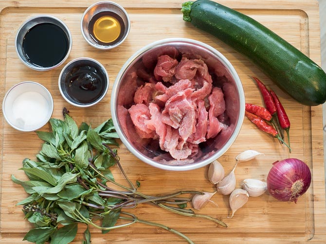 Thai Beef Basil Stir-fry Ingredients