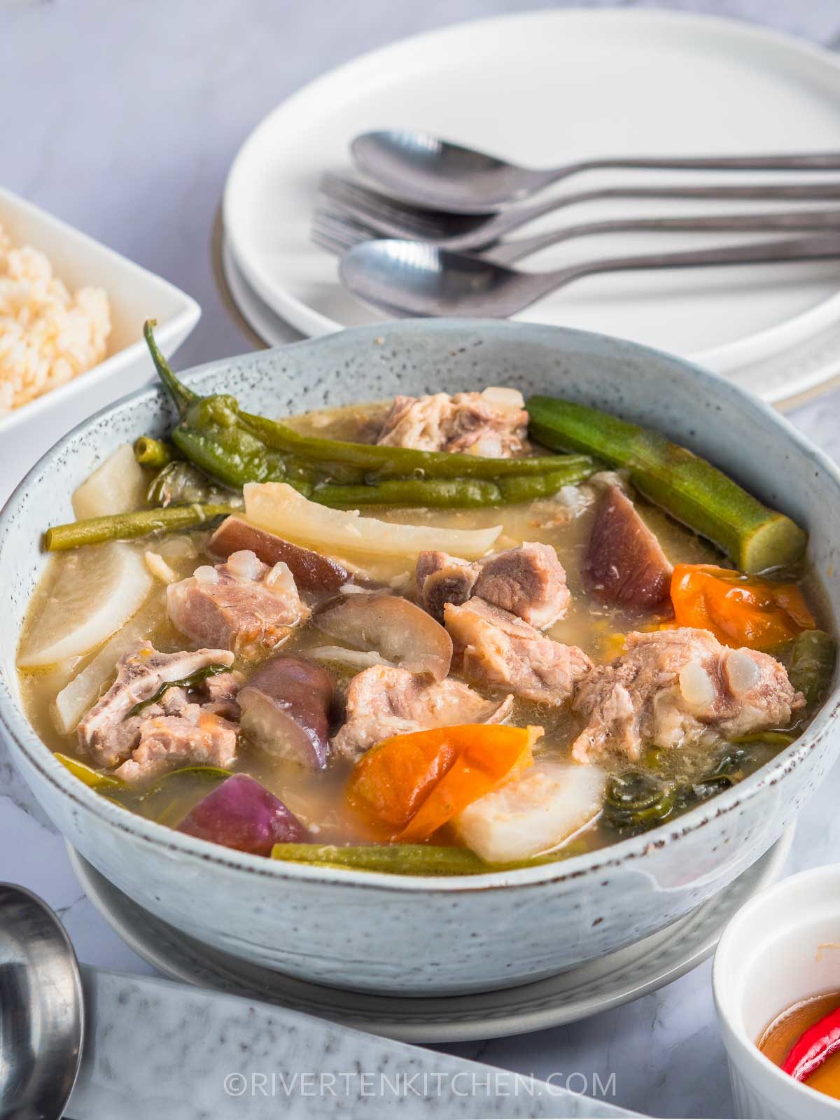 Bowl of Filipino Sour Pork Soup