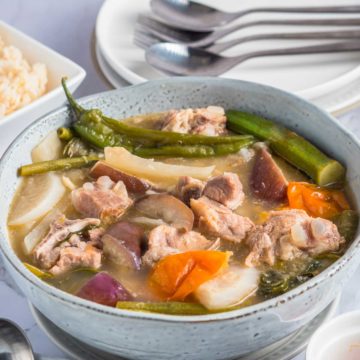 Bowl of Filipino Sour Pork Soup