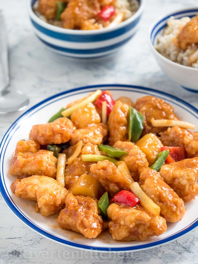 sweet and sour chicken pineapples
