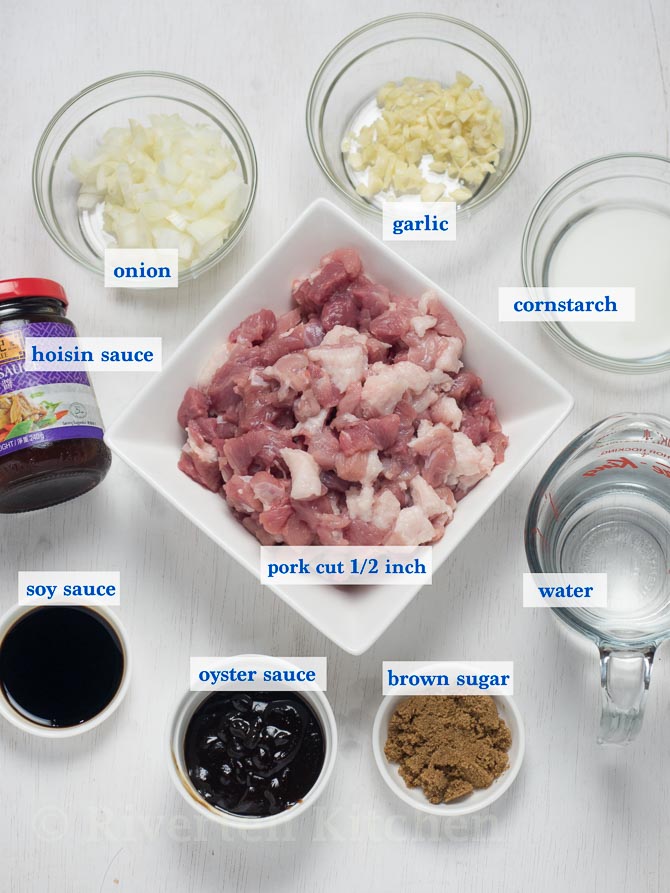 What you need to make Pork Bun filling
