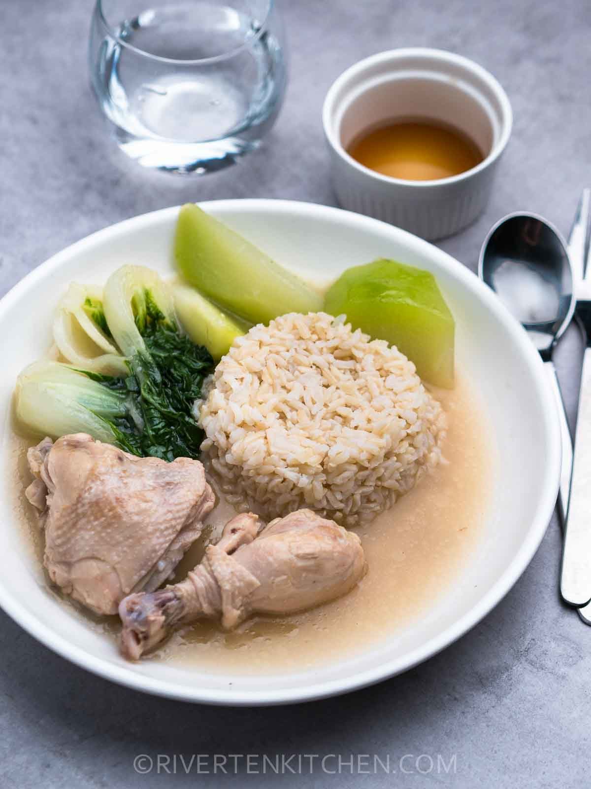 Tinolang Manok with Rice and fish sauce