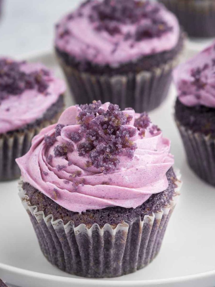 Ube Flavored Cupcakes with Frosting
