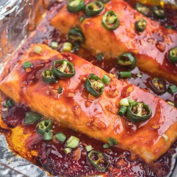 Baked Spicy Salmon in foil