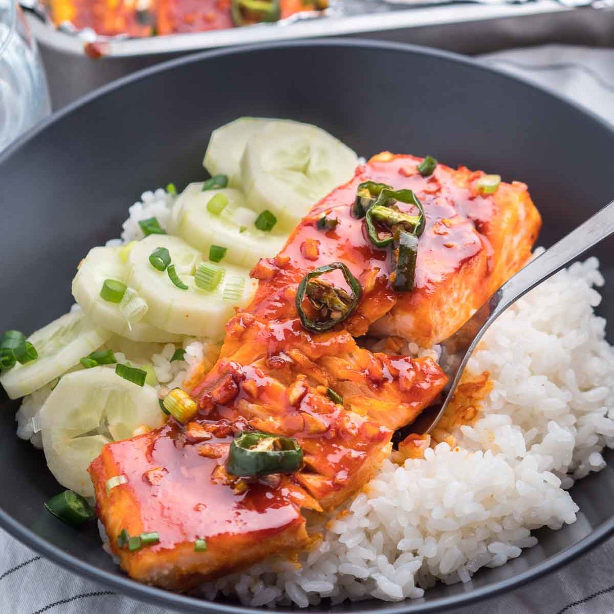Baked Spicy Salmon with Gochujang
