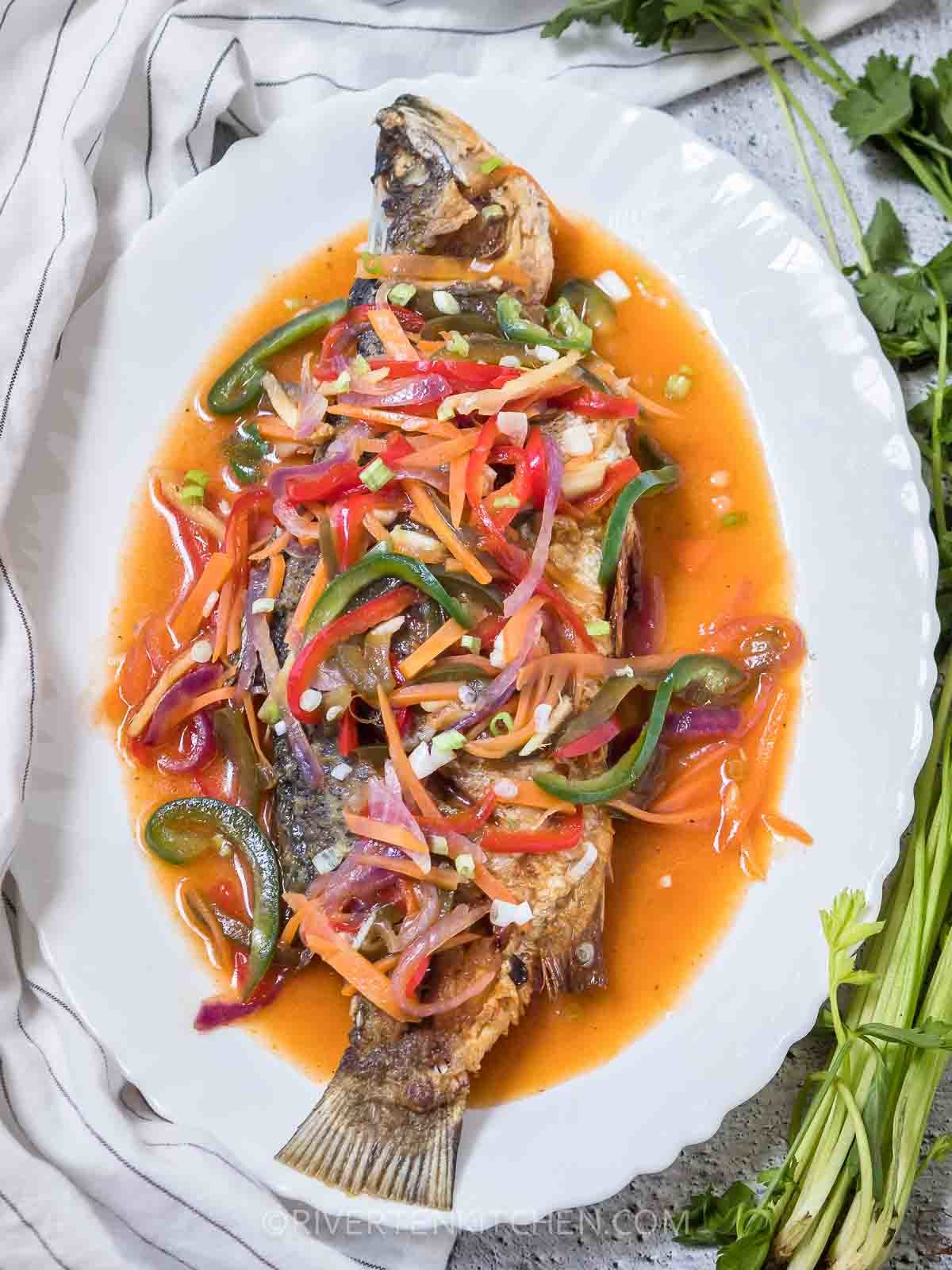Sweet and Sour Whole Fish-Escabeche