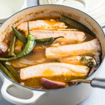 Salmon Sour Soup with Vegetables