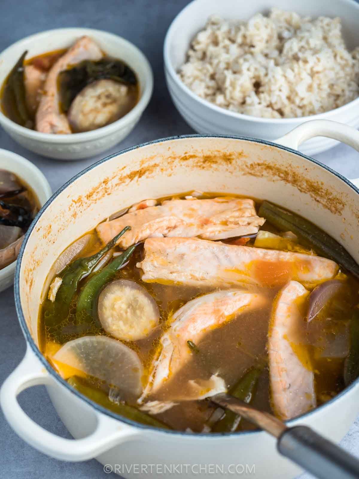 Salmon Sinigang–Filipino Sour Fish Soup