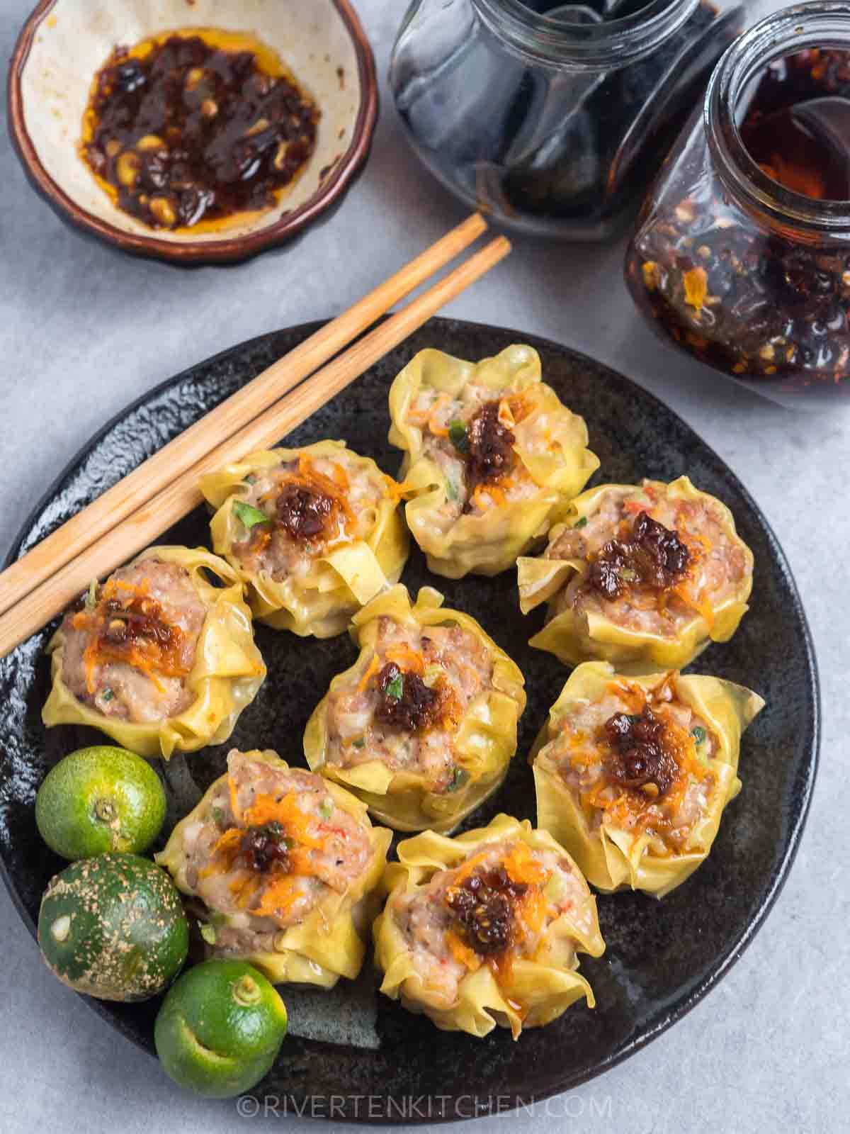 Siomai with Chili Oil Soy Sauce