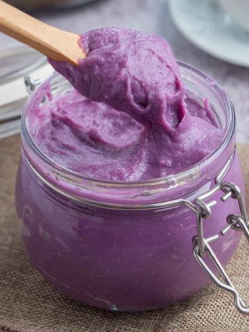 Purple spread made of purple yam or purple sweet potato