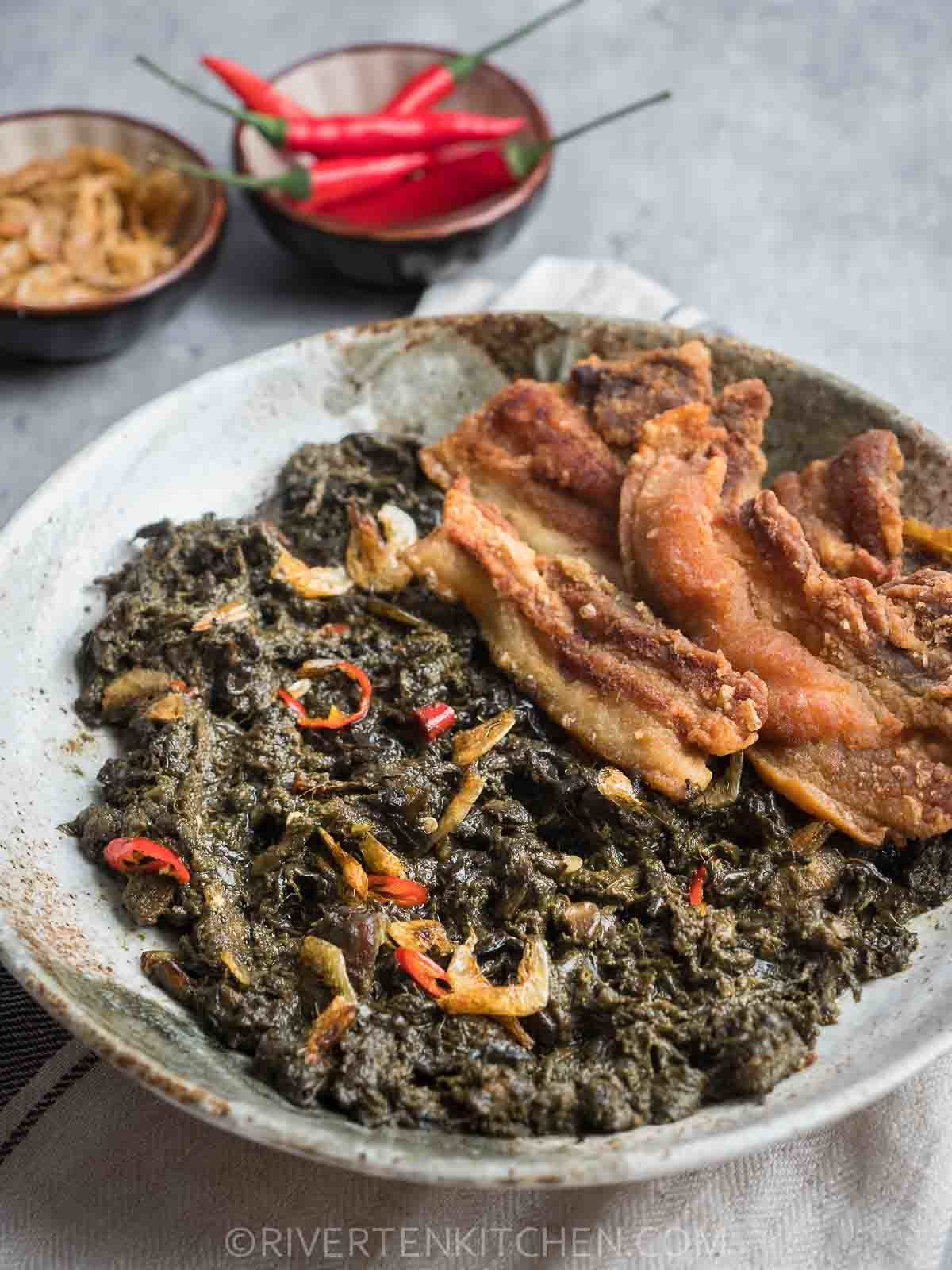 Laing with Chilies, dried shrimp and pork