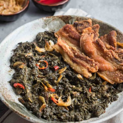 Laing with Chilies, dried shrimp and pork