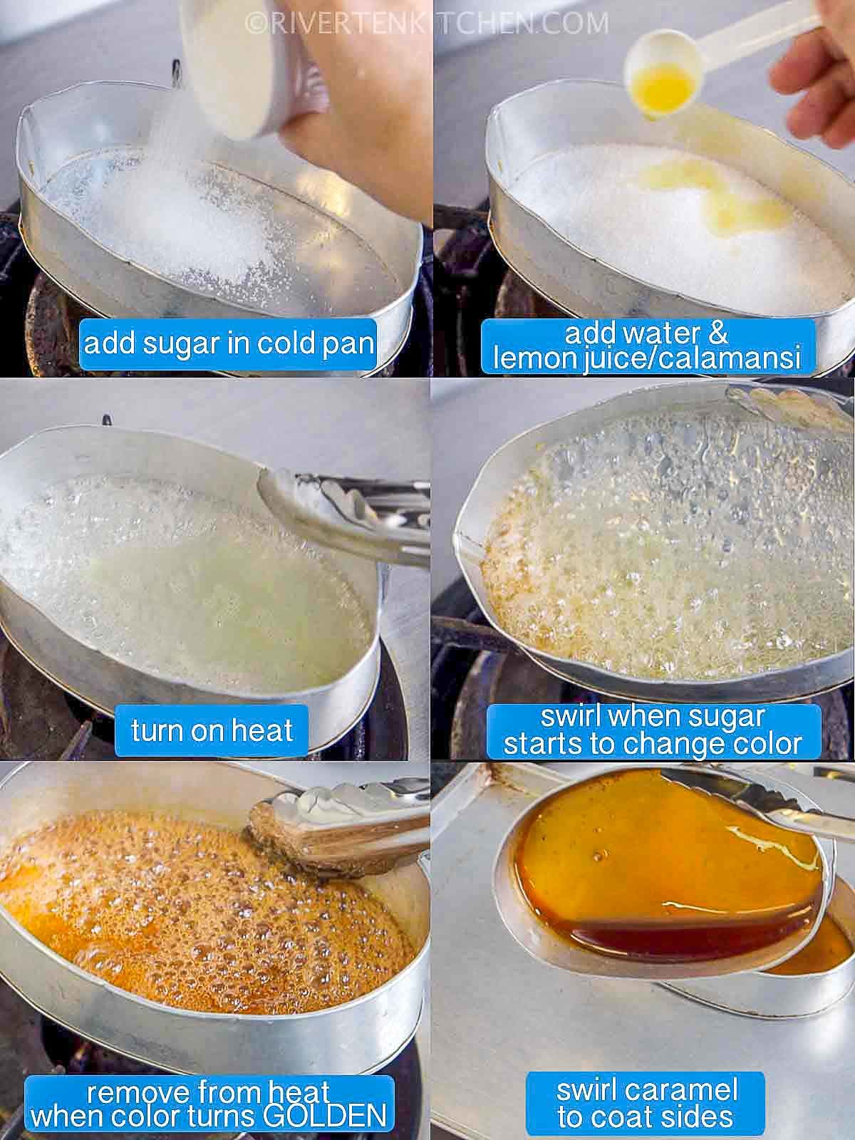 step by step photos on how to caramelize sugar