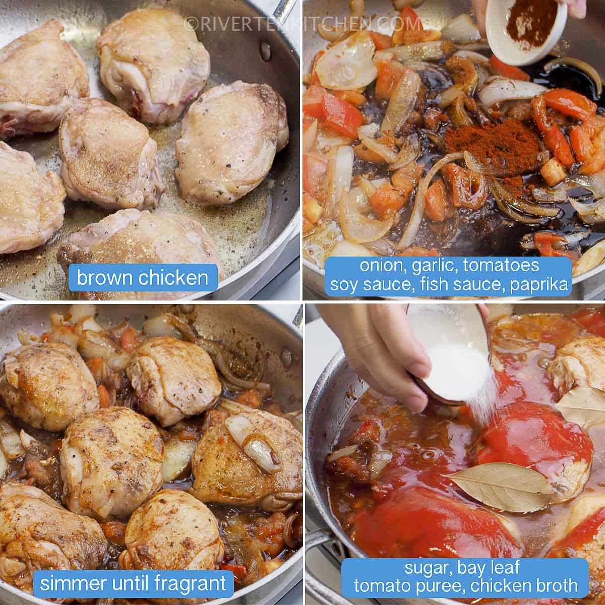 step by step photos on how to cook chicken afritada