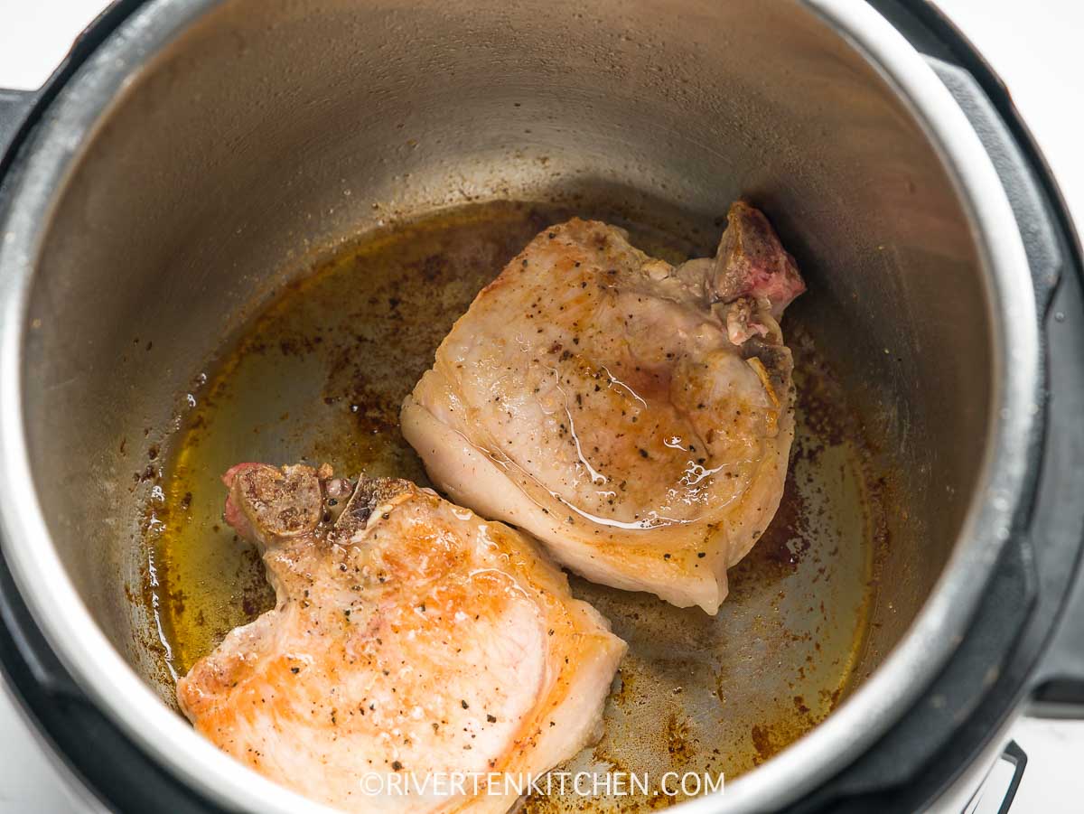 pork chop seared in pressure cooker