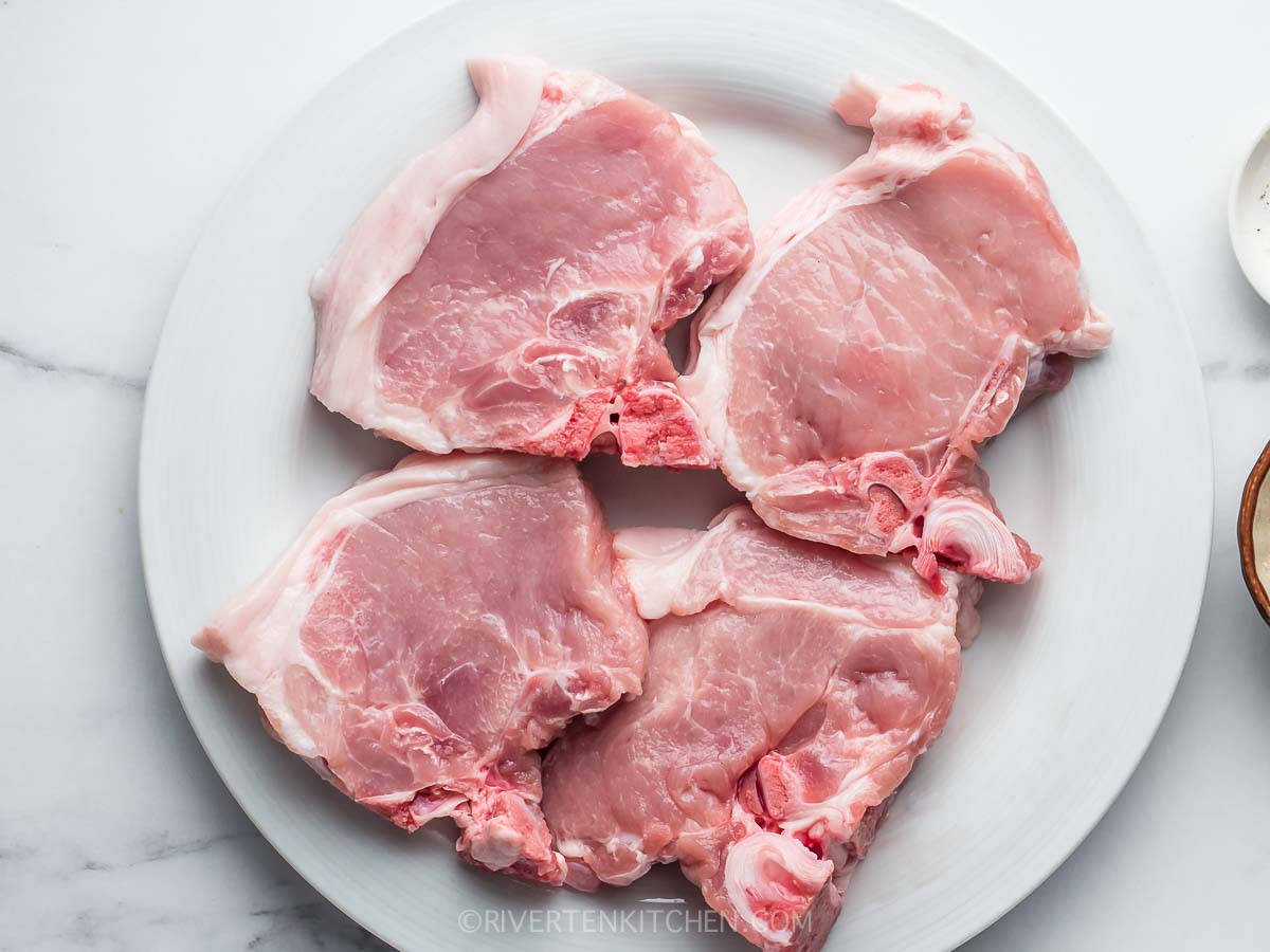 thick raw pork chops