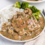 pork chops with mushroom soup gravy cooked in an instant pot