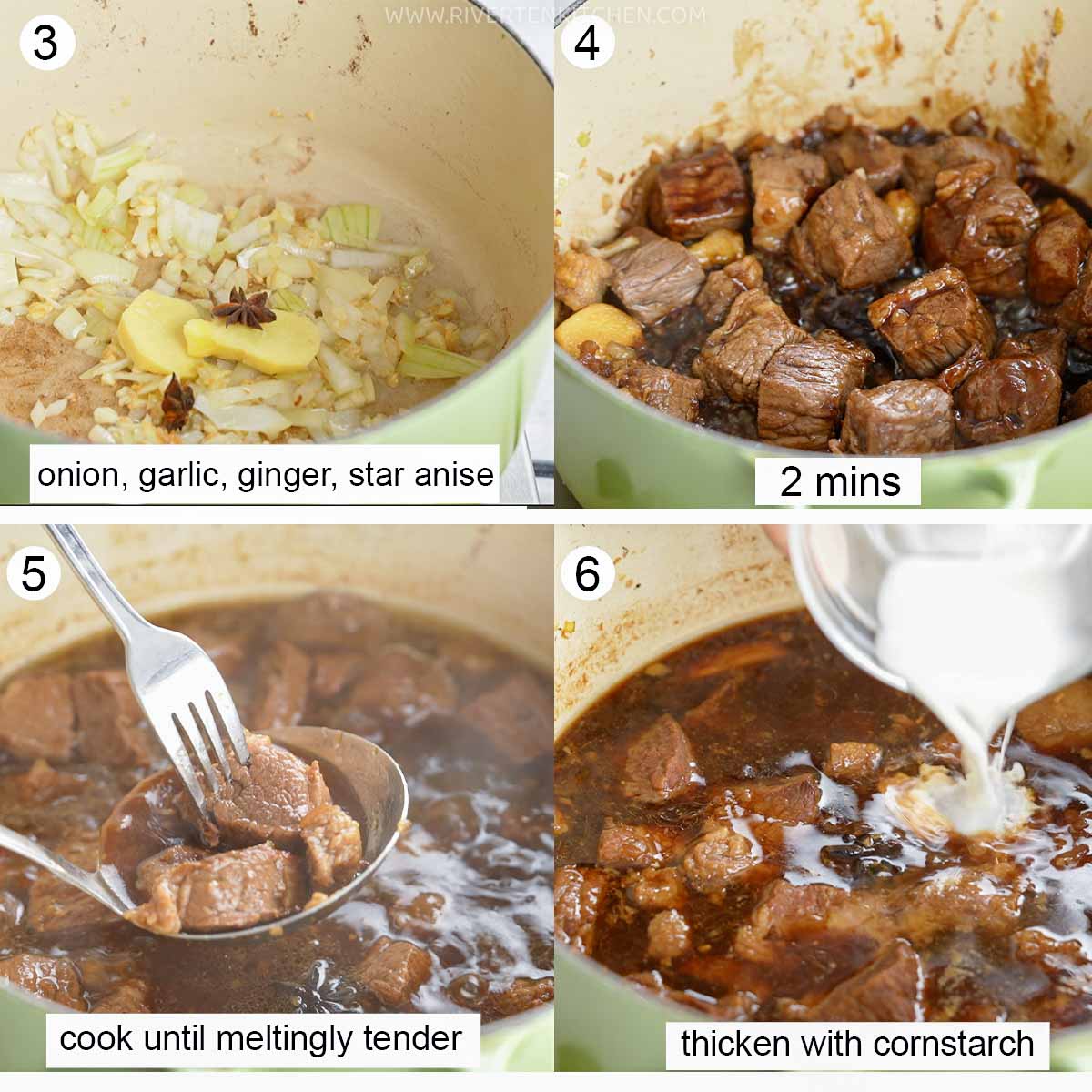 cooking process of braised beef