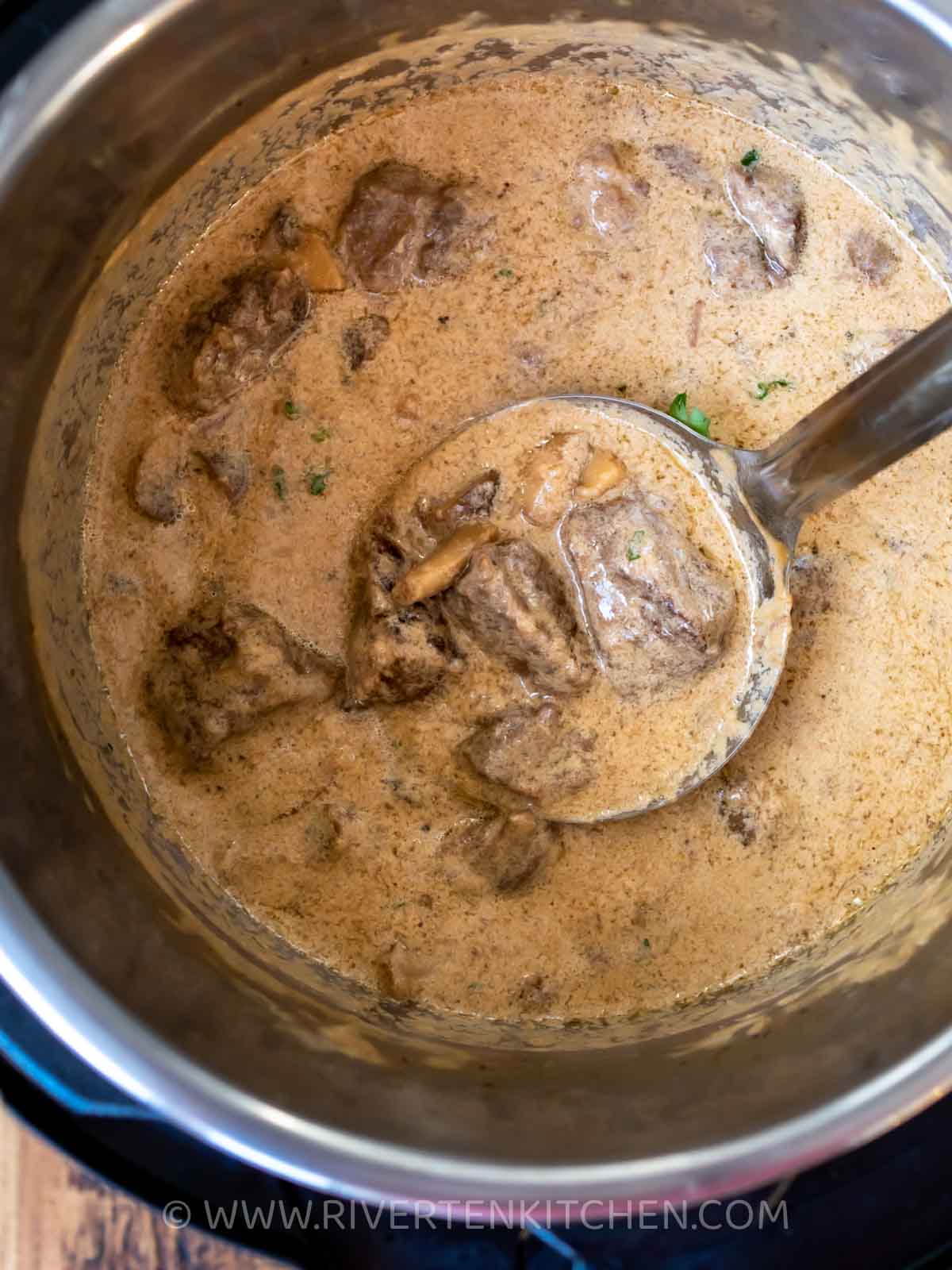 creamy beef stroganoff with mushroom soup and sour cream