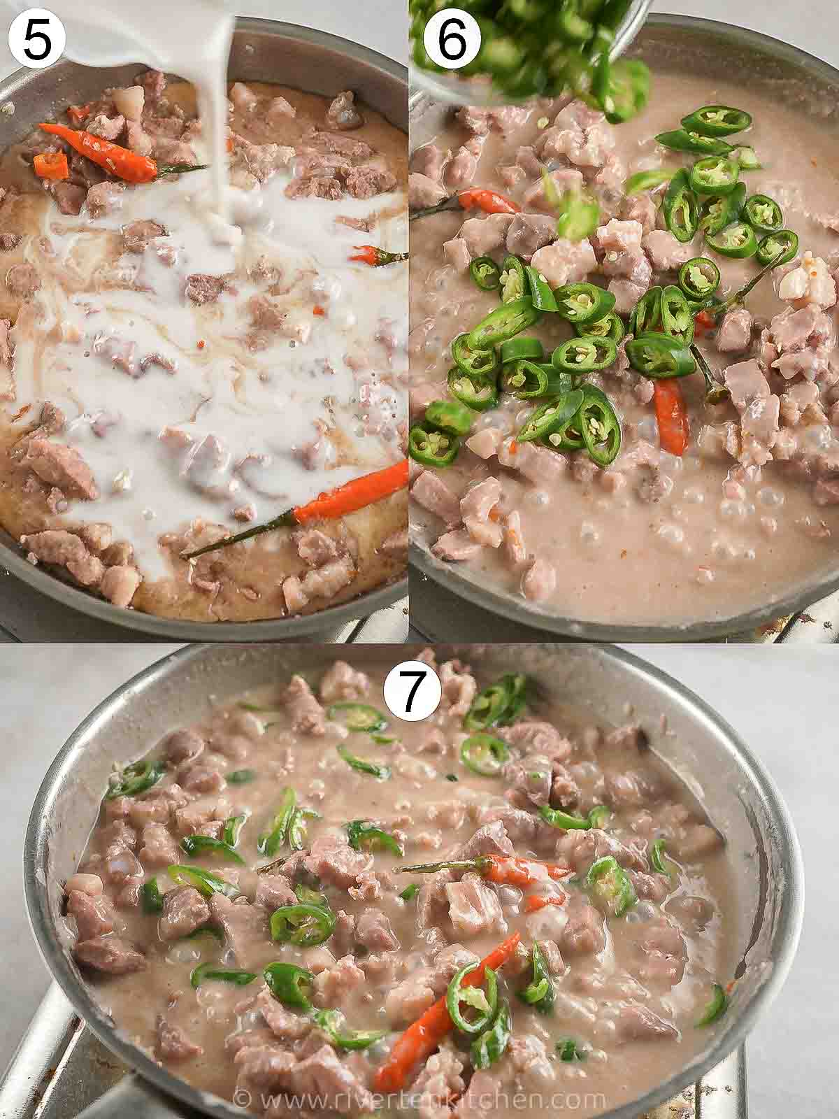 step-by-step process on how to cook Filipino Bicol express.