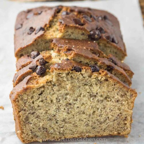 slices of banana bread with chocolate chips