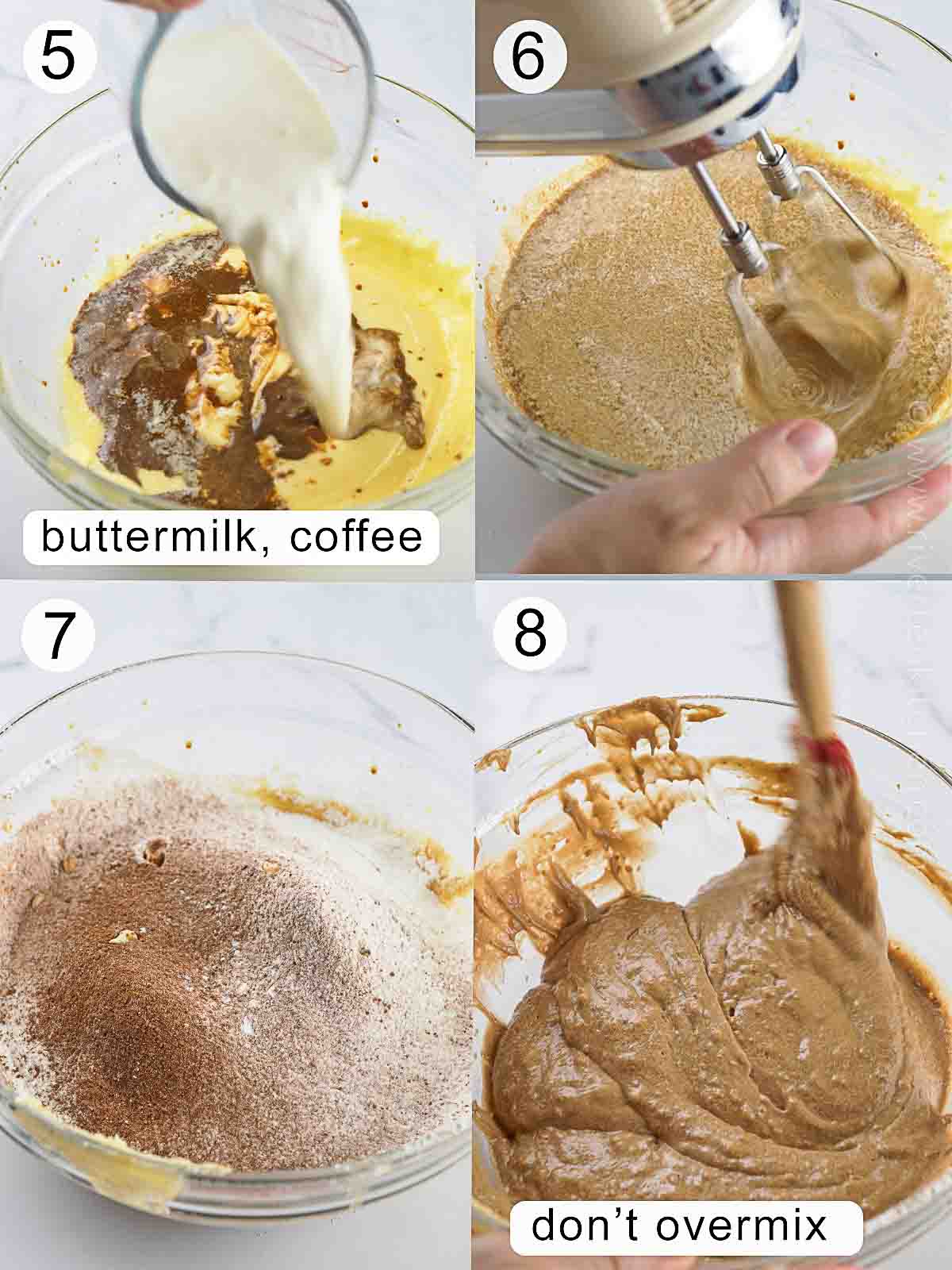step-by-step photos on how to make mocha cupcakes