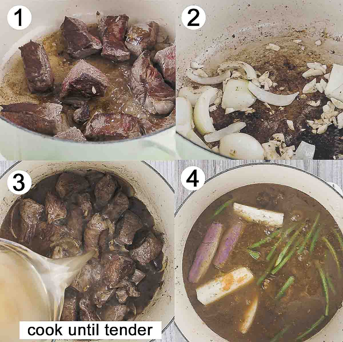 step-by-step photos on how to make Beef Kare Kare