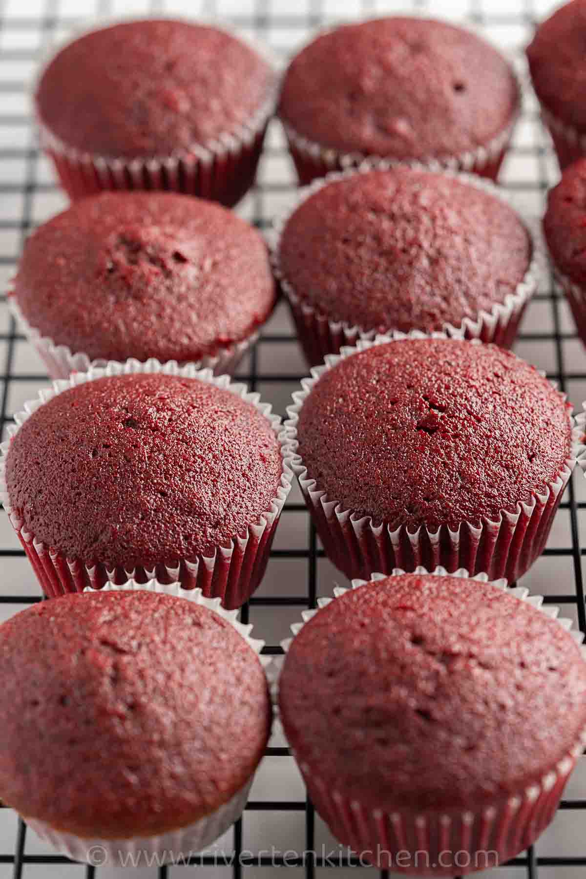 red velvet cupcakes with no frosting