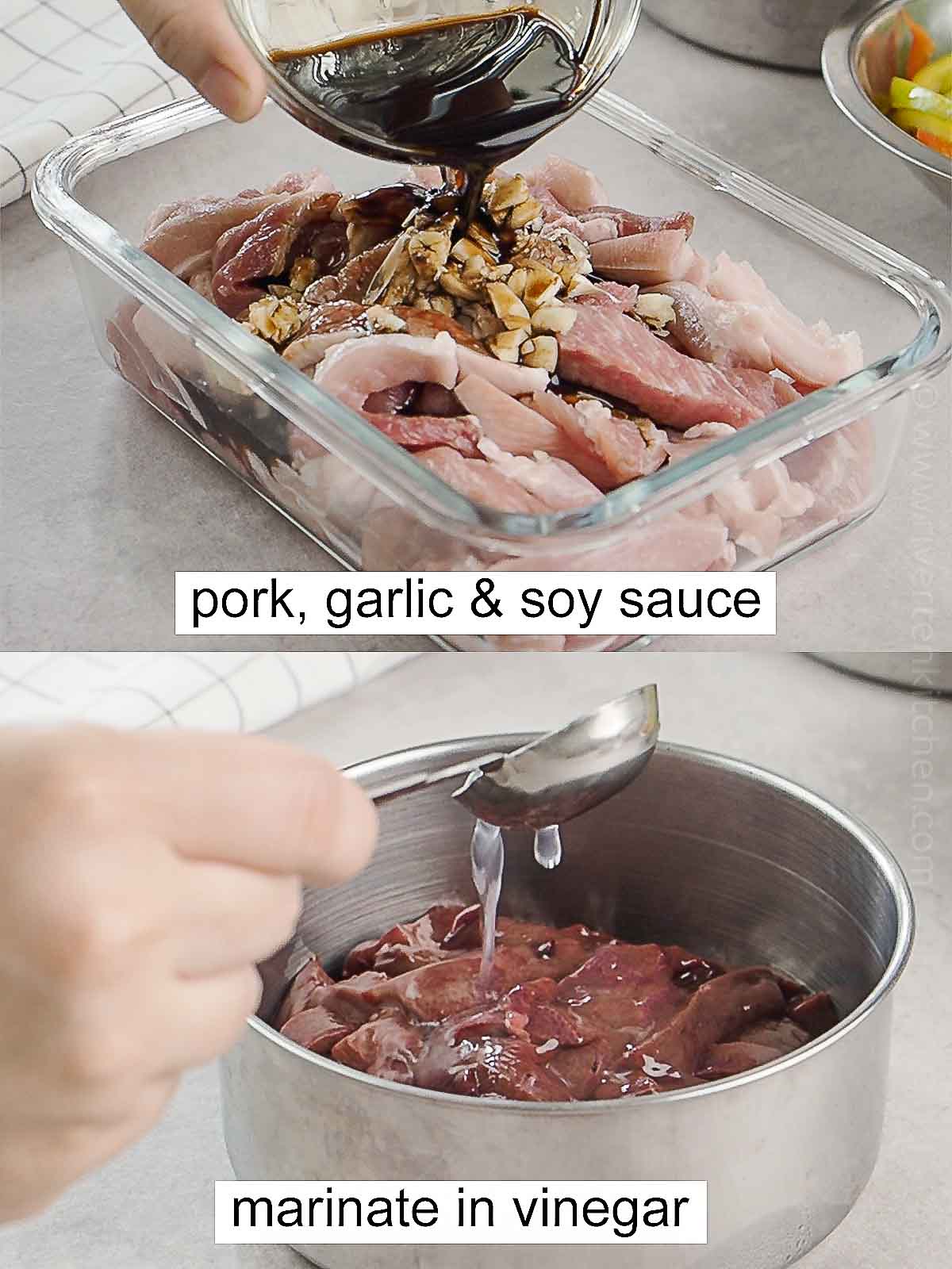 marinated pork and liver