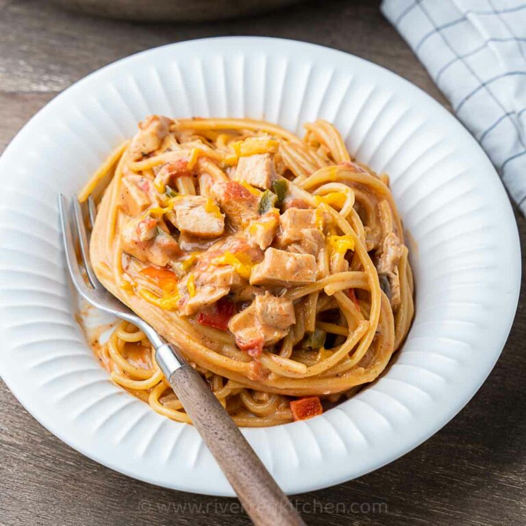Easy Chicken Spaghetti Recipe (No Bake)