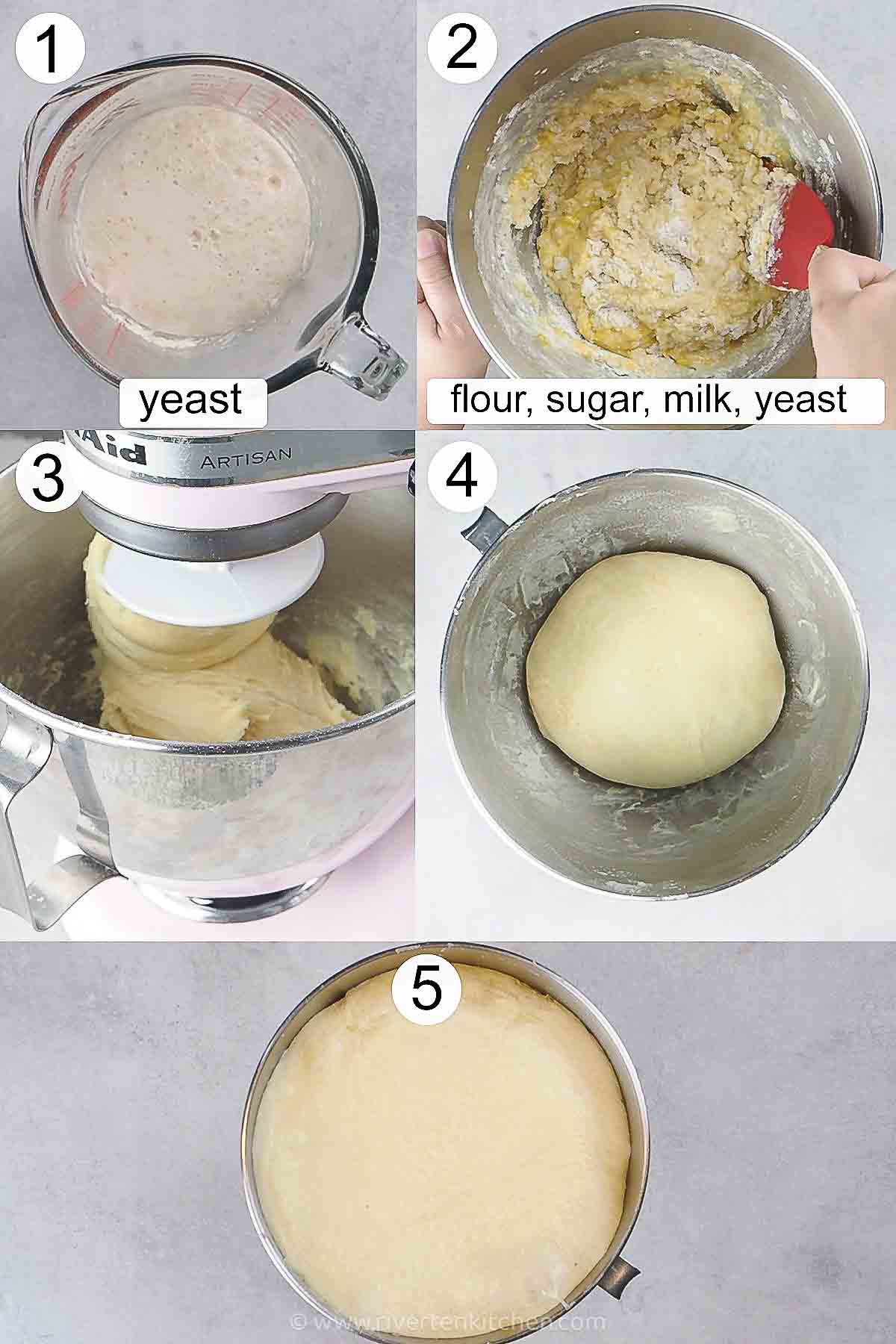 step-by-step process on how to make the dough.