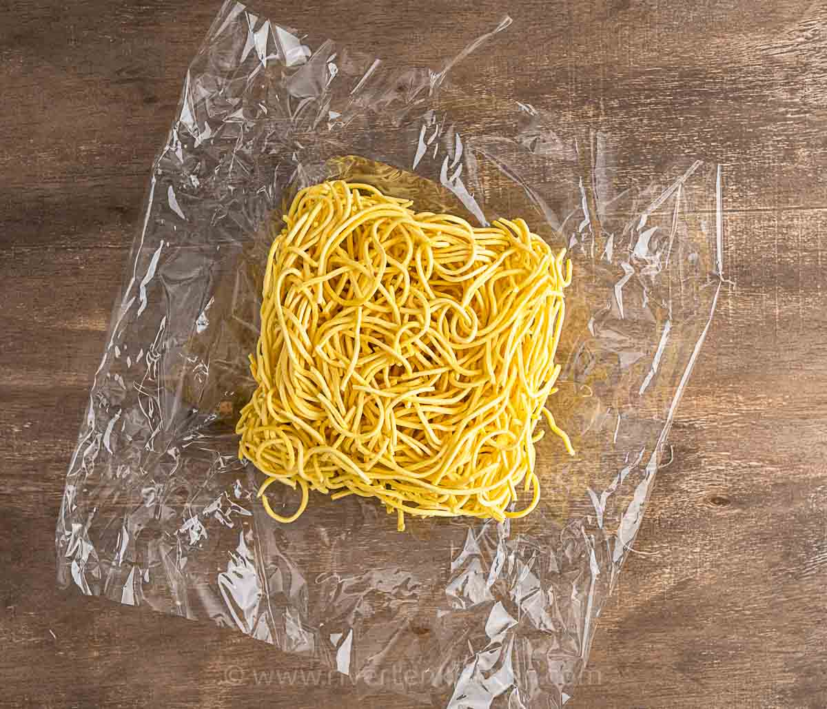 dried yellow noodles for chow mein and pancit canton.