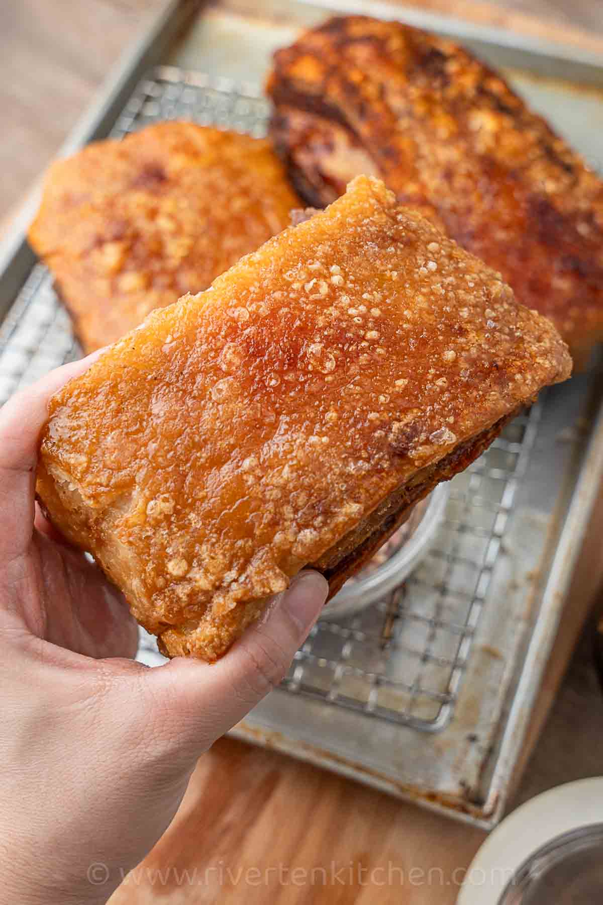 crispy fried pork belly.