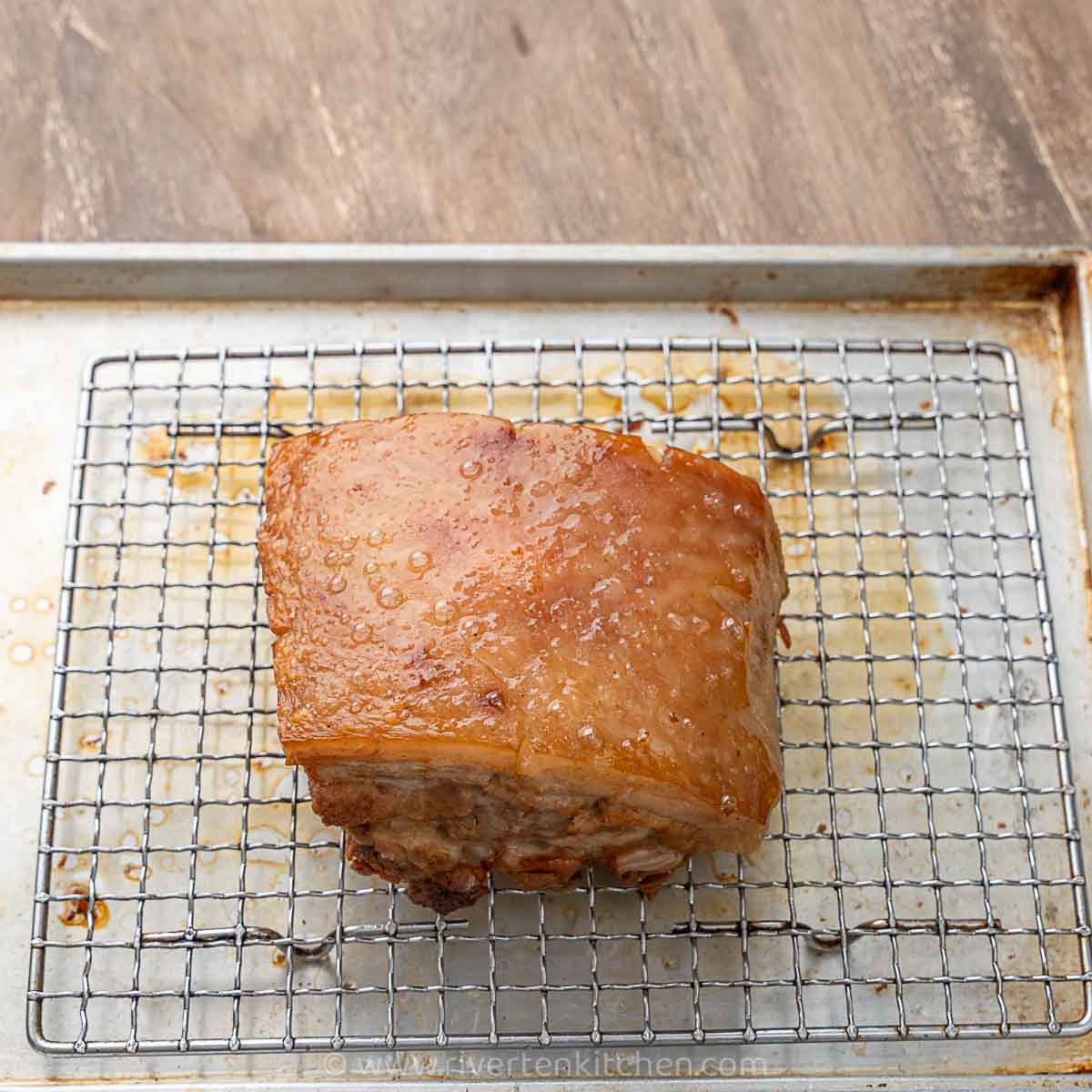 pork belly dehydrated in the oven.