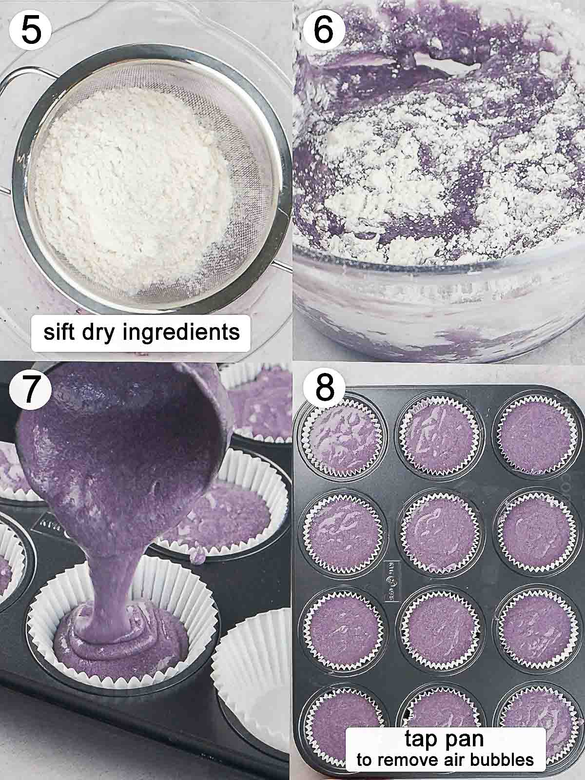 process on how to make ube cupcake butter