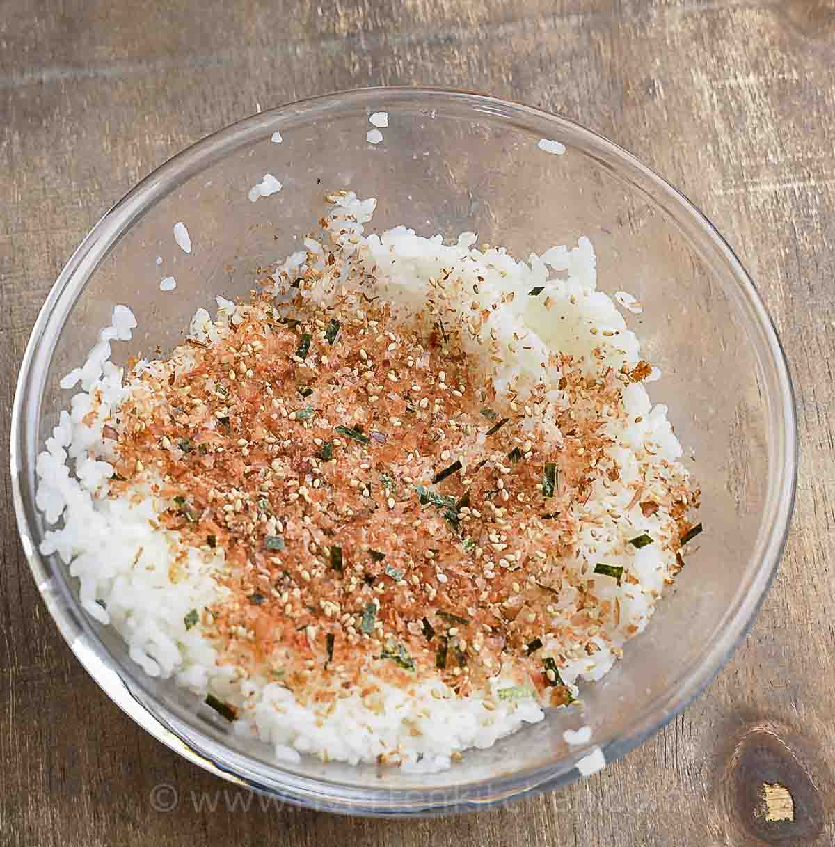 sushi rice with furikake