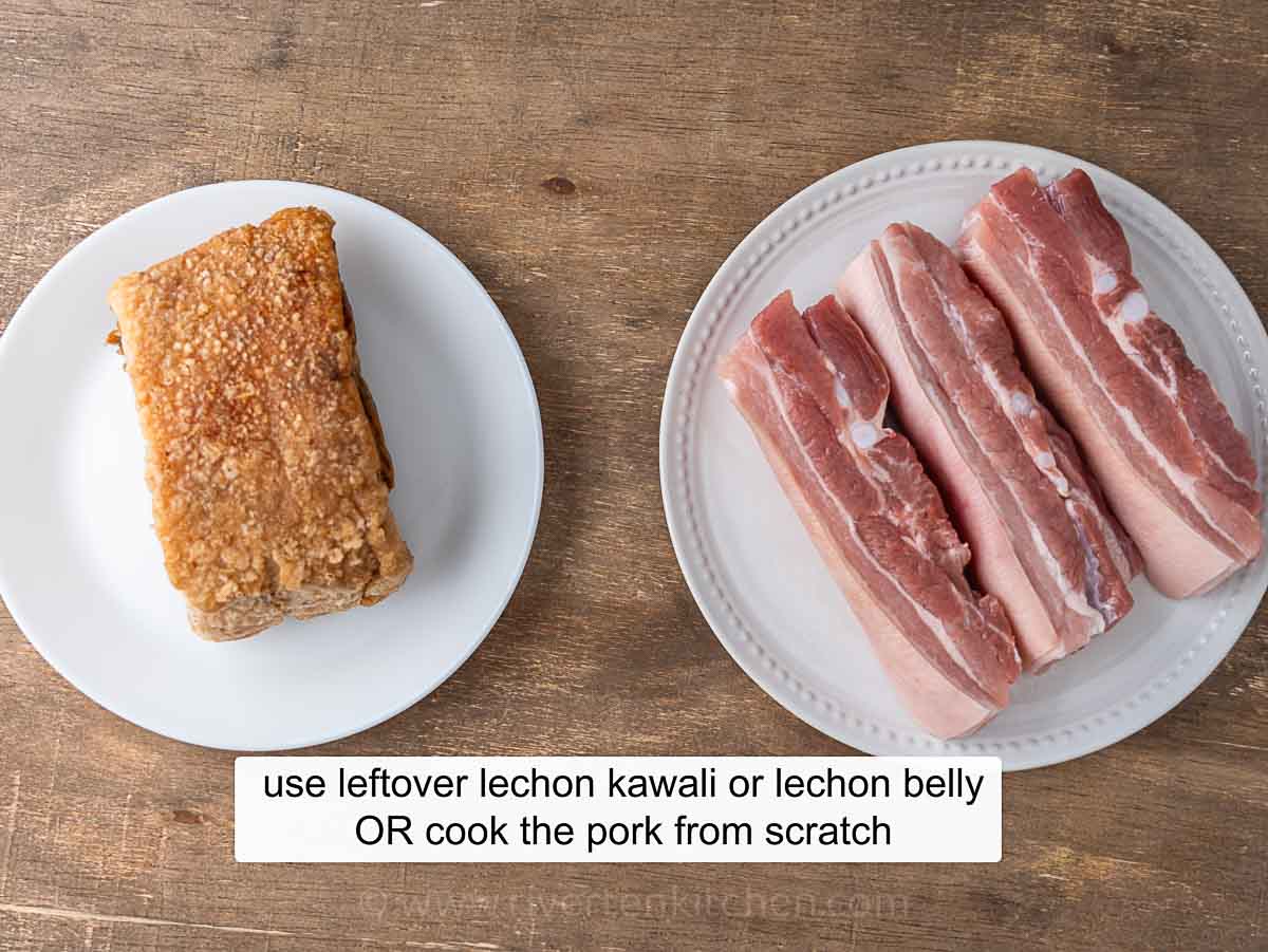 lechon kawali or crispy pork belly.