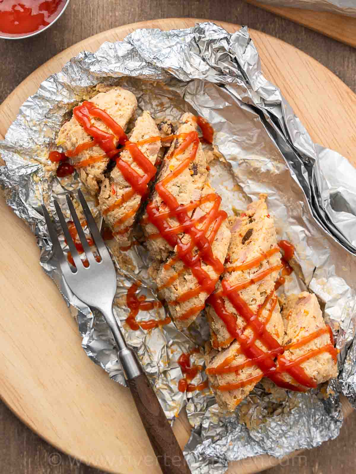 Filipino pork meatloaf rolled in a foil.