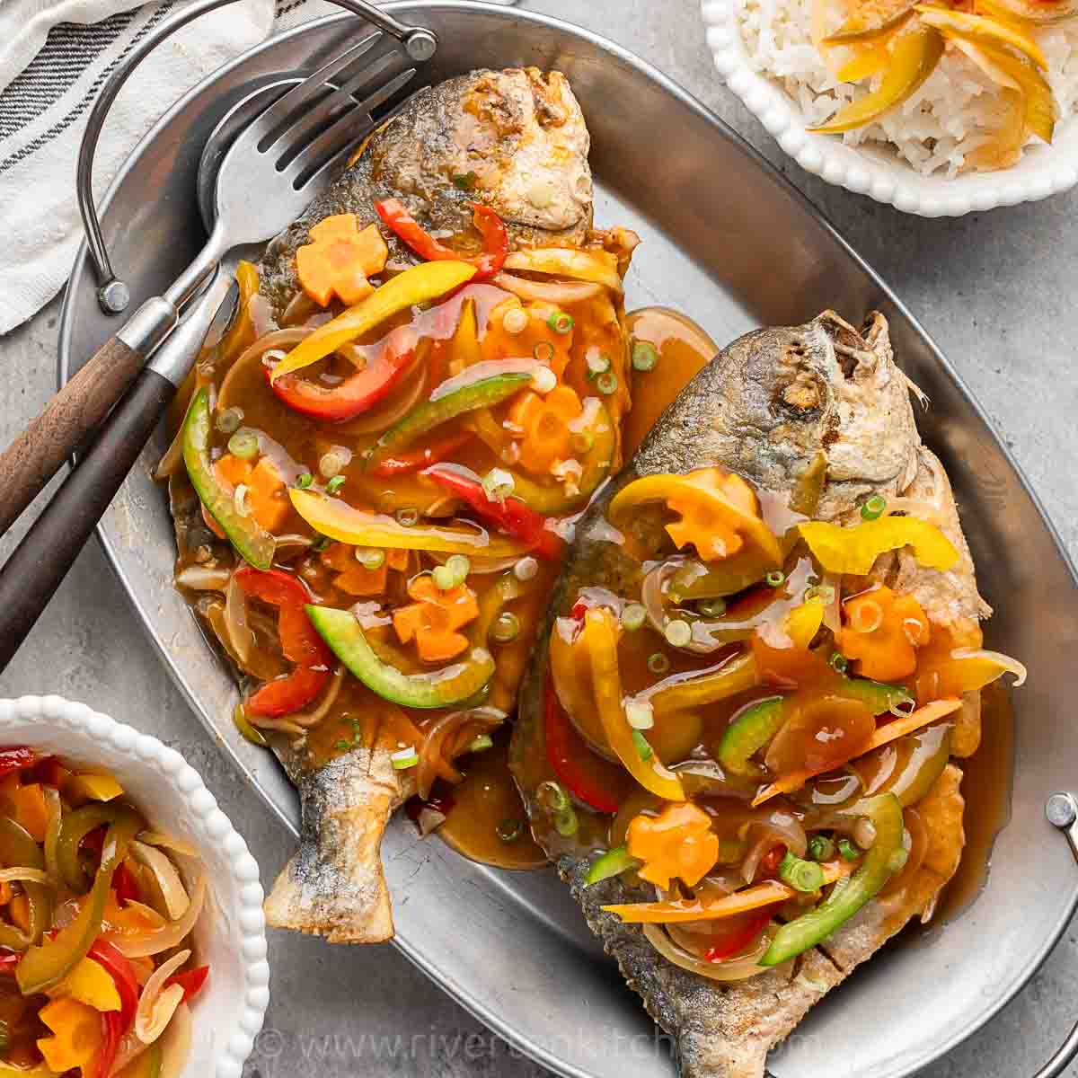 Sweet and Sour Whole Fish (Filipino Escabeche)