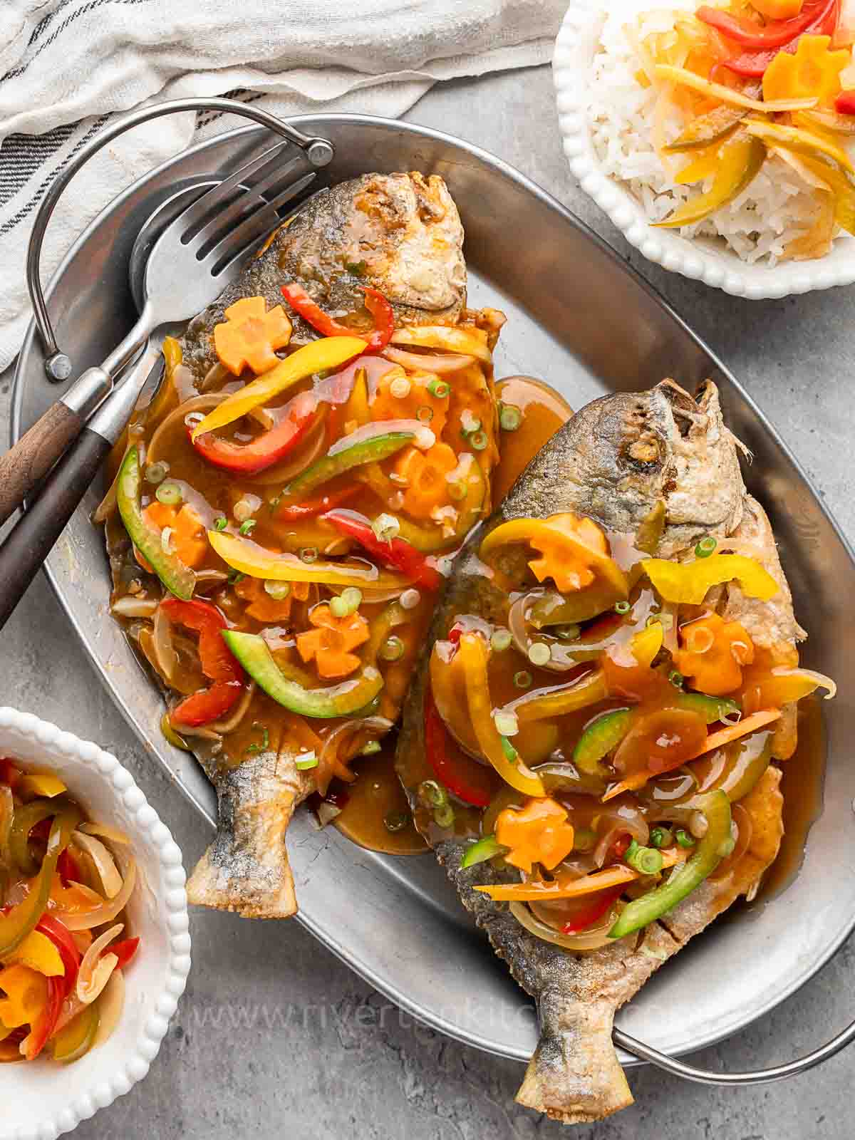 Filipino style Sweet and Sour whole fish.