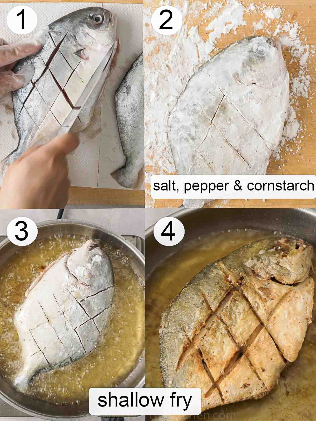 step-by-step process on how to fry whole fish.