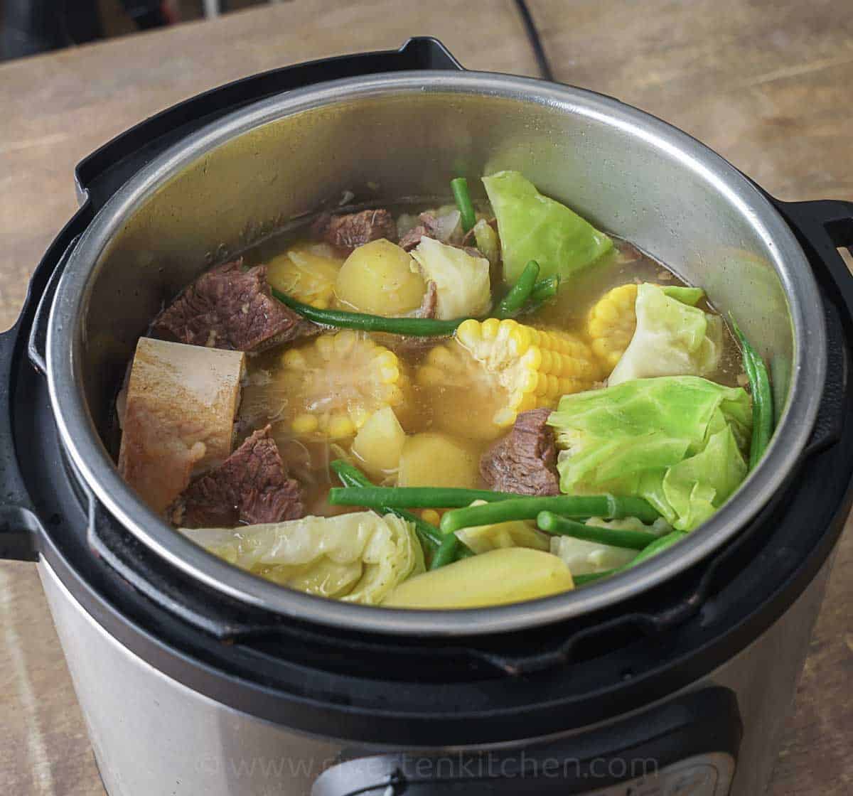 Beef Nilaga or Nilagang baka cooked in an Instant pot pressure cooker.