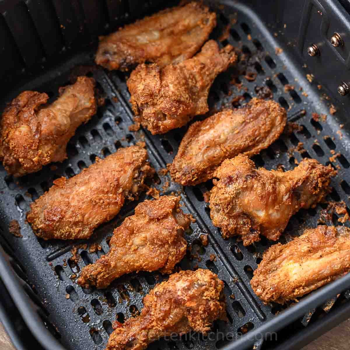 crispy chicken wings cooked in an air fryer