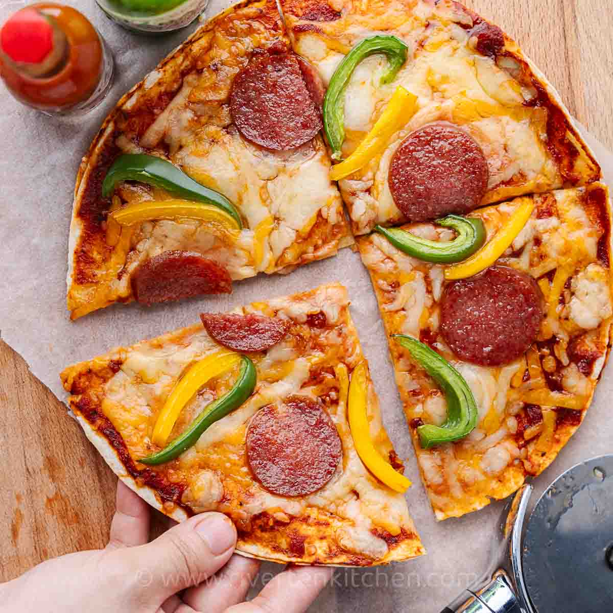 Air fryer Tortilla Pizza (double decker)